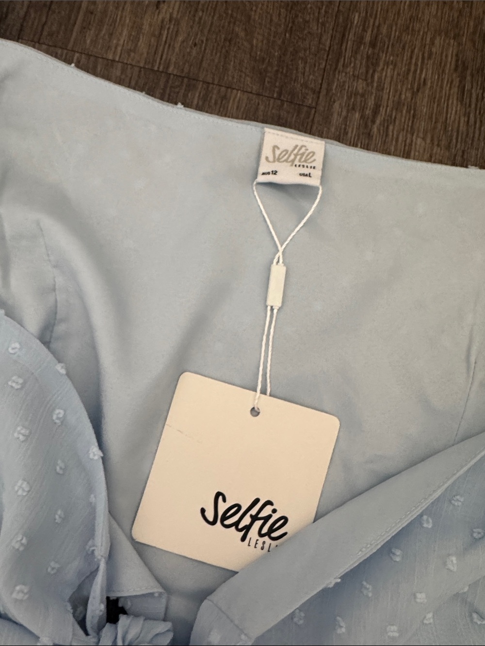 Selfie Light Blue Lace Two-Piece Crop Top & Skirt Set - Picture 2 of 2